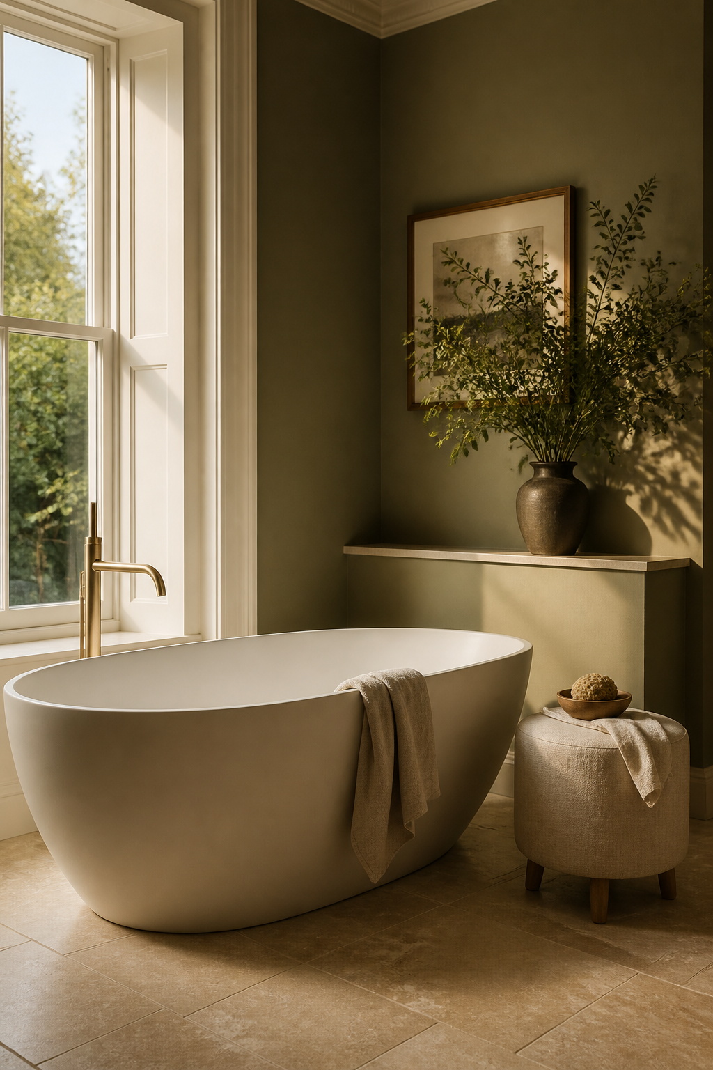 Calm bathroom interior concept